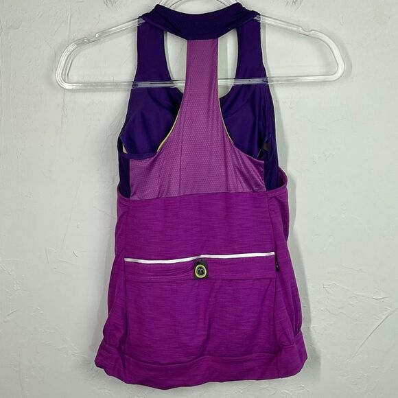 Moxie Cycling Iris Purple Layered Tank Top Small NWT - Picture 4 of 6